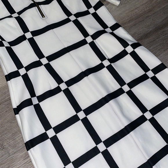 RMLL white and black striped checkered dress size 12 NWT - Picture 9 of 10